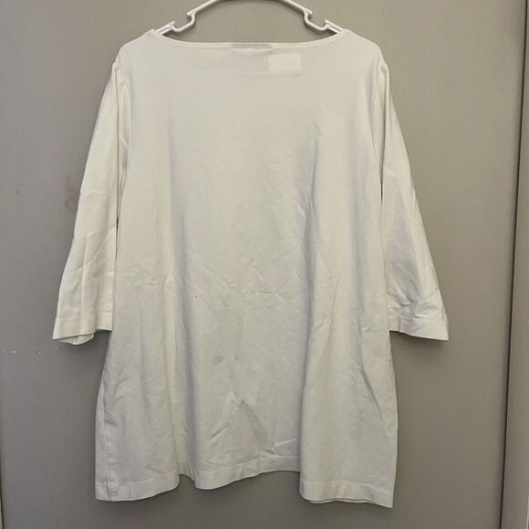 Bryn Walker Ivory Tunic Top Piers Ponti Shirt Minimalist XL Lagenlook Classic - Picture 7 of 7
